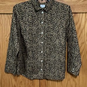 JCREW 2X BUTTON UP STRETCH COTTON POPLIN SHIRT Popular animal print.